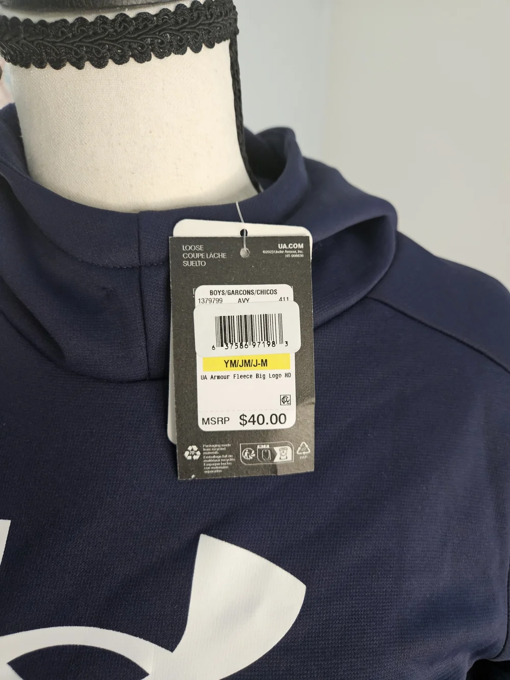 Under Armour Boy's Navy Hooded Pullover Jacket